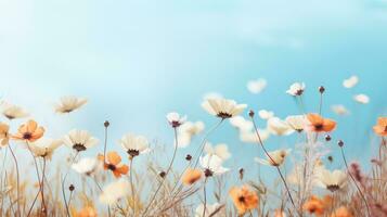 wild meadow flowers with copy space photo