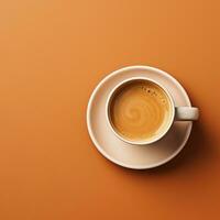 cup of coffee in the style of minimalist backgrounds photo