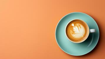 cup of coffee in the style of minimalist backgrounds photo