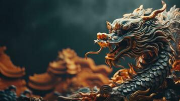 chinese dragon with copy space photo