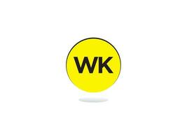 Modern Wk Logo Letter, initial WK Logo Icon Vector