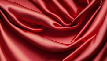 Abstract smooth elegant fabric. Silk texture of soft background. Flowing waves textile. Generative AI photo