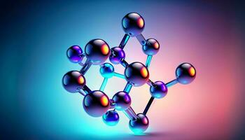 Ciencias antecedentes con molecula y átomo modelo. resumen molecular estructura. generativo ai foto