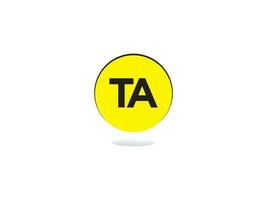 Modern Ta Logo Icon, Initial Circle TA Logo Letter Vector