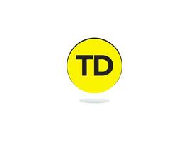 Modern Td Logo Icon, Initial Circle TD Logo Letter Vector