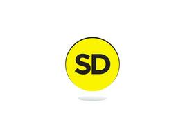 inicial Dakota del Sur lujo circulo logo, creativo Dakota del Sur logo icono diseño para tienda vector