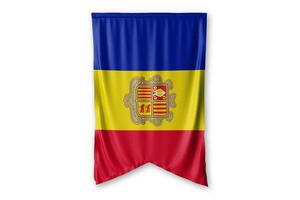 Andorra flag and white background. - Image. photo