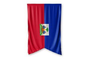 Haiti flag and white background. - Image. photo