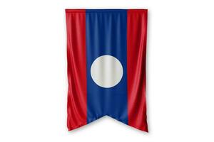 Laos flag and white background. - Image. photo