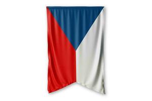 Czech-Republic flag and white background. - Image. photo