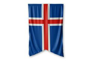 Iceland flag and white background. - Image. photo