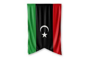 Libya flag and white background. - Image. photo