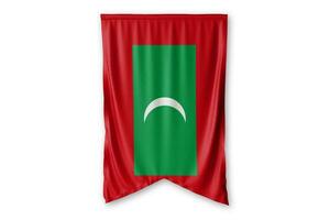 Maldives flag and white background. - Image. photo