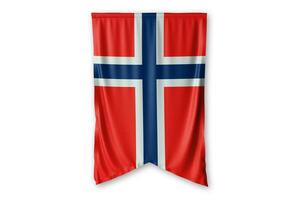 Norway flag and white background. - Image. photo