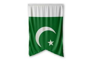 Pakistan flag and white background. - Image. photo