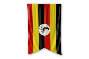 Uganda flag and white background. - Image. photo