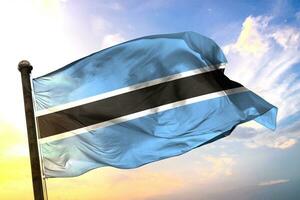 File Botswana 3D rendering flag waving isolated sky and cloud background photo