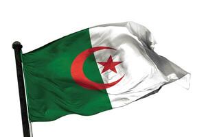 Argelia bandera en un blanco antecedentes. - imagen. foto