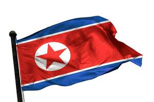 Corea del Norte bandera en un blanco antecedentes. - imagen. foto