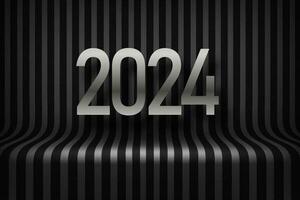 contento nuevo 2024 tarjeta. 3d vector ilustración