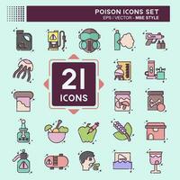 Icon Set Poison. related to Education symbol. MBE style. simple design editable. simple illustration vector