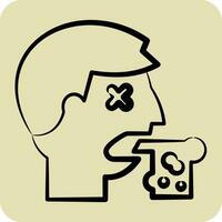 Icon Vomiting. related to Poison symbol. hand drawn style. simple design editable. simple illustration vector