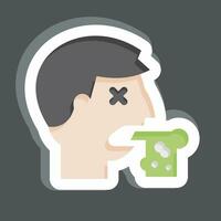 Sticker Vomiting. related to Poison symbol. simple design editable. simple illustration vector