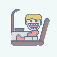 Icon Dentist Chair. related to Dentist symbol. doodle style. simple design editable. simple illustration vector