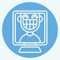 Icon Mirror. related to Dentist symbol. blue eyes style. simple design editable. simple illustration vector