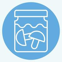 Icon Mushroom. related to Poison symbol. blue eyes style. simple design editable. simple illustration vector