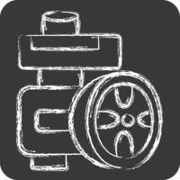 Icon Poer Steering Pump. related to Car Maintenance symbol. chalk Style. simple design editable. simple illustration vector