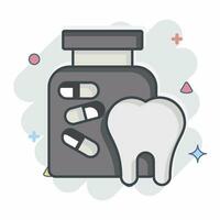 Icon Drug. related to Dentist symbol. comic style. simple design editable. simple illustration vector