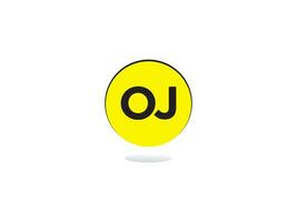 Alphabet Oj Logo Image, Minimalist OJ Initial Circle Logo vector