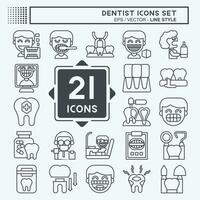 Icon Set Dentist. related to Medice symbol. line style. simple design editable. simple illustration vector