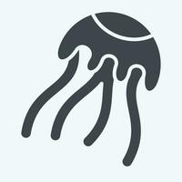 Icon Jellyfish. related to Poison symbol. glyph style. simple design editable. simple illustration vector