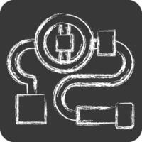 Icon Steering System. related to Car Maintenance symbol. chalk Style. simple design editable. simple illustration vector