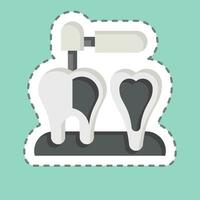 Sticker line cut Endodontist. related to Dentist symbol. simple design editable. simple illustration vector