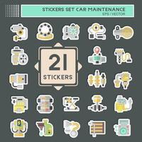 Sticker Set Car Maintenance. related to Automotive symbol. simple design editable. simple illustration vector