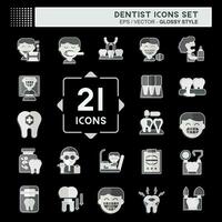Icon Set Dentist. related to Medice symbol. glossy style. simple design editable. simple illustration vector