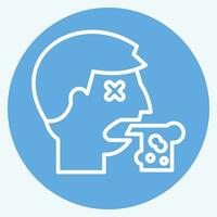 Icon Vomiting. related to Poison symbol. blue eyes style. simple design editable. simple illustration vector