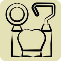 icono dental higiene herramienta. relacionado a dentista símbolo. mano dibujado estilo. sencillo diseño editable. sencillo ilustración vector