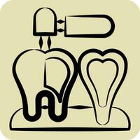 icono endodoncista. relacionado a dentista símbolo. mano dibujado estilo. sencillo diseño editable. sencillo ilustración vector