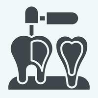 icono endodoncista. relacionado a dentista símbolo. glifo estilo. sencillo diseño editable. sencillo ilustración vector