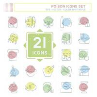 Icon Set Poison. related to Education symbol. Color Spot Style. simple design editable. simple illustration vector