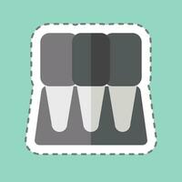 Sticker line cut Incisor. related to Dentist symbol. simple design editable. simple illustration vector