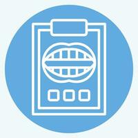 Icon Dental Report. related to Dentist symbol. blue eyes style. simple design editable. simple illustration vector