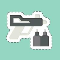 Sticker line cut Gun. related to Poison symbol. simple design editable. simple illustration vector