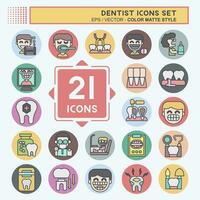 Icon Set Dentist. related to Medice symbol. color mate style. simple design editable. simple illustration vector