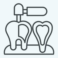 icono endodoncista. relacionado a dentista símbolo. línea estilo. sencillo diseño editable. sencillo ilustración vector