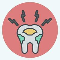 Icon Decayed Tooth. related to Dentist symbol. color mate style. simple design editable. simple illustration vector